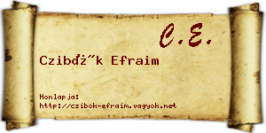 Czibók Efraim névjegykártya
